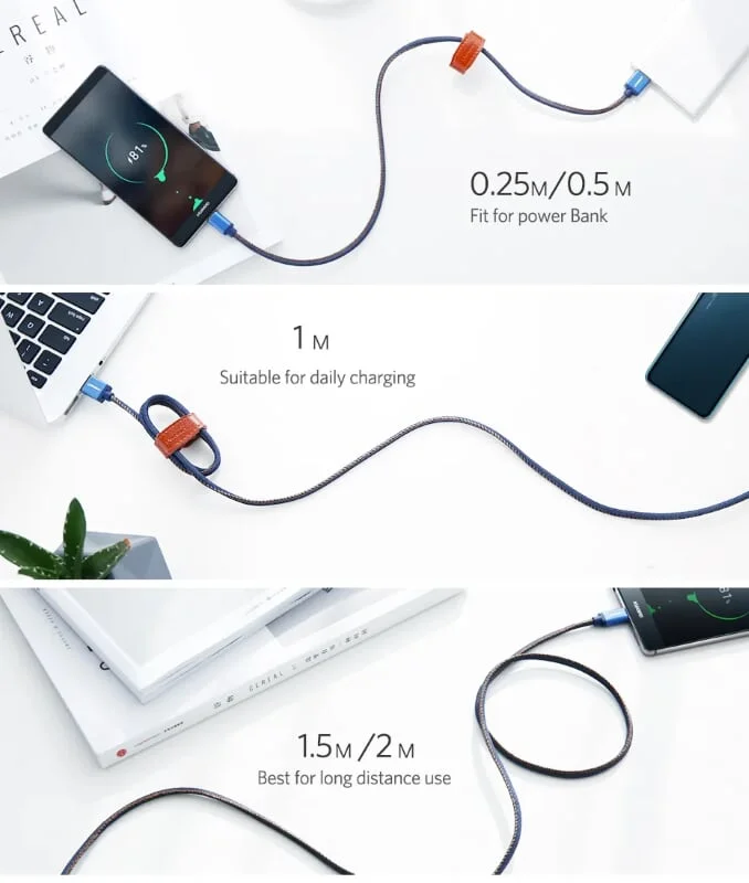 Ugreen 40343 0.5M màu Xanh Cáp sạc USB TypeC cao cấp US250
