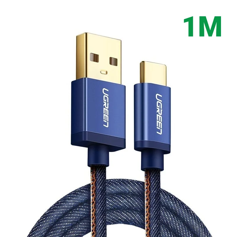 Ugreen 40344 1M màu Xanh Cáp sạc USB TypeC cao cấp US250