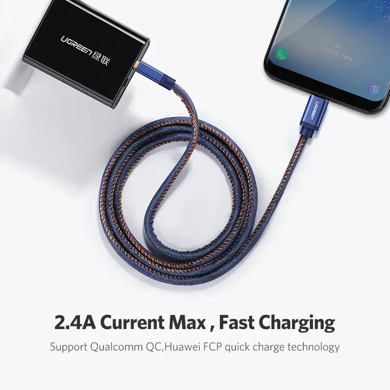 Ugreen 40346 2M màu Xanh Cáp sạc USB TypeC cao cấp US250 — ảnh 3