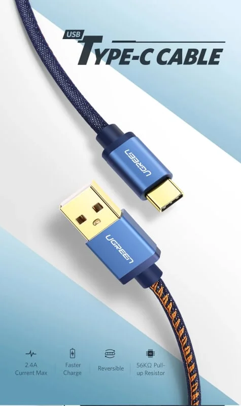 Ugreen 40346 2M màu Xanh Cáp sạc USB TypeC cao cấp US250 — ảnh 7