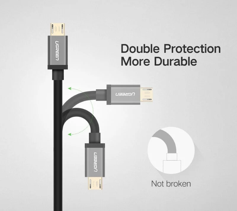 Ugreen 40348 1M màu Đen Cáp USB-A 2.0 sang 2 đầu Micro USB US196 — ảnh 10