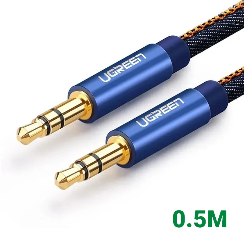 Ugreen 40401 0.5M màu Xanh Cáp âm thanh 2 đầu 3.5mm dương AV113