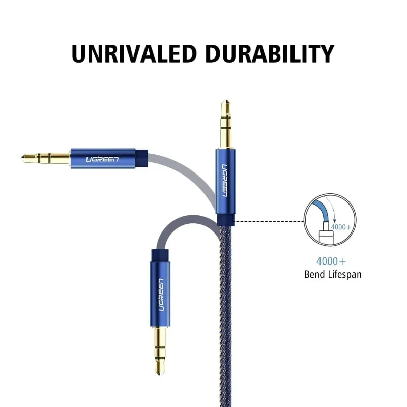 Ugreen 40402 1M màu Xanh Cáp âm thanh 2 đầu 3.5mm dương AV113 — ảnh 2