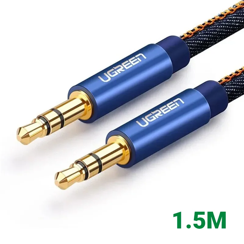 Ugreen 40403 1.5M màu Xanh Cáp âm thanh 2 đầu 3.5mm dương AV113