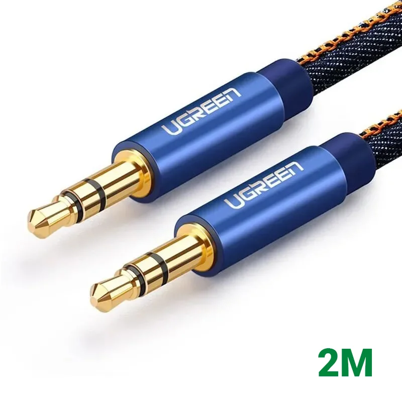 Ugreen 40404 2M màu Xanh Cáp âm thanh 2 đầu 3.5mm dương AV113