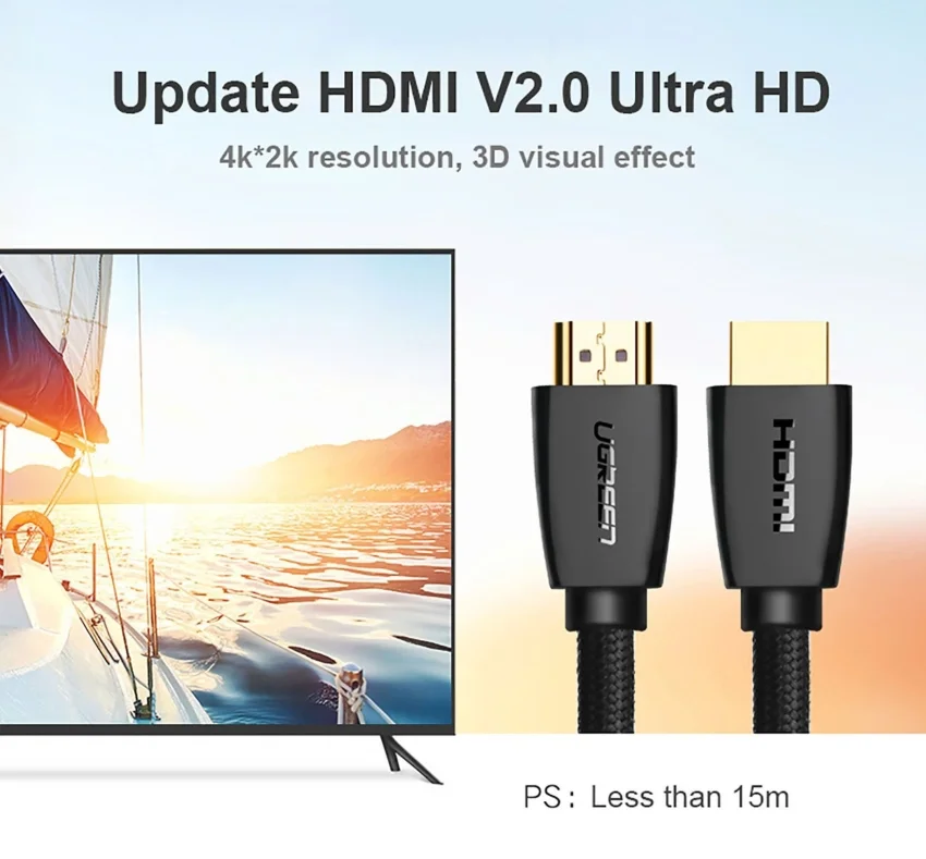 Ugreen 40409 1.5M màu Đen Cáp tín hiệu HDMI chuẩn 2.0 hỗ trợ phân giải 4K HD118 — ảnh 3