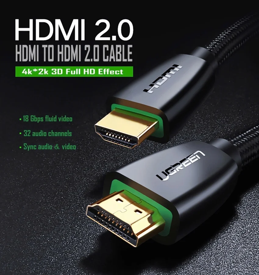 Ugreen 40411 3M màu Đen Cáp tín hiệu HDMI chuẩn 2.0 hỗ trợ phân giải 4K HD118 — ảnh 4