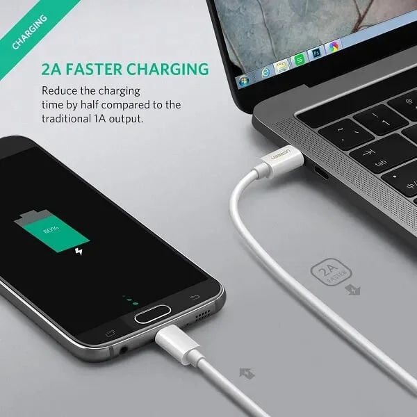 Ugreen 40419 1.5M màu trắng cáp USB Type-C sang micro USB US142 — ảnh 4