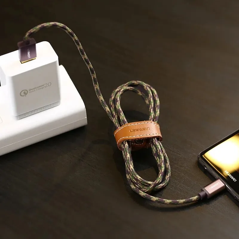 Ugreen 40431 2M màu Nâu Cáp sạc USB TypeC cao cấp US250
