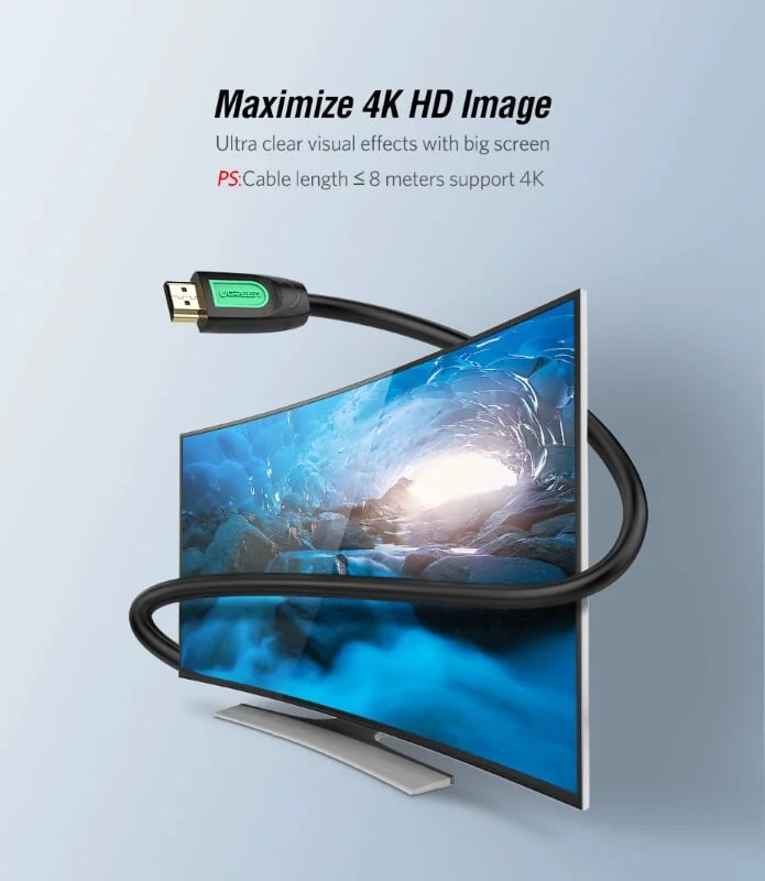 Ugreen 40470 1.5M màu Đen Cáp tín hiệu HDMI chuẩn 2.0 hỗ trợ phân giải 4K * 2K 60hz cáp dẹt HD101 — ảnh 6