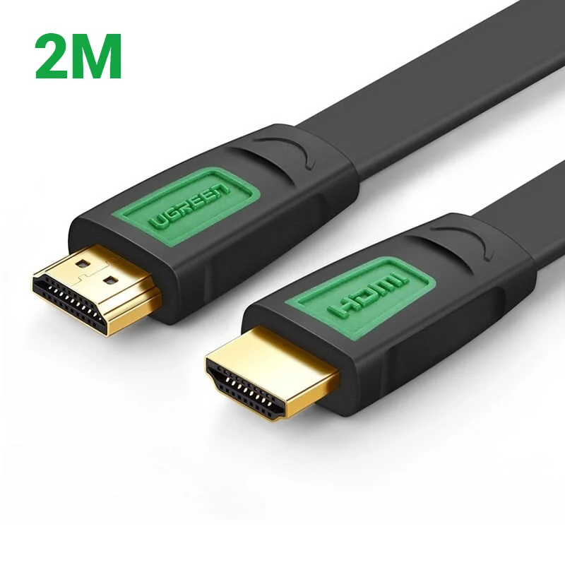 Ugreen 40471 2M màu Đen Cáp tín hiệu HDMI chuẩn 2.0 hỗ trợ phân giải 4K * 2K 60hz cáp dẹt HD101