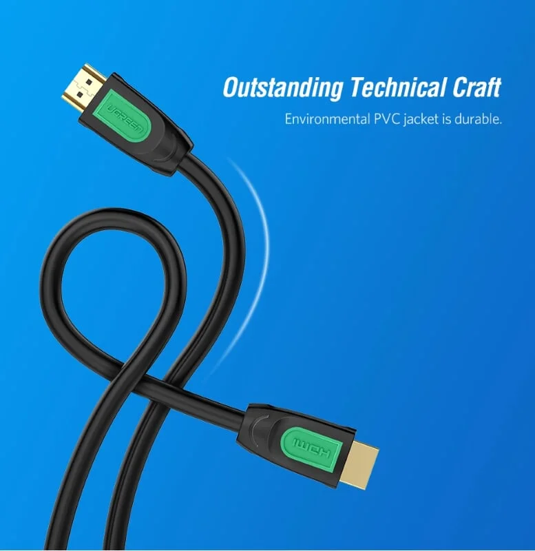 Ugreen 40474 8M màu Đen Cáp tín hiệu HDMI chuẩn 1.4 hỗ trợ phân giải 4K * 2K cáp dẹt HD101 — ảnh 3