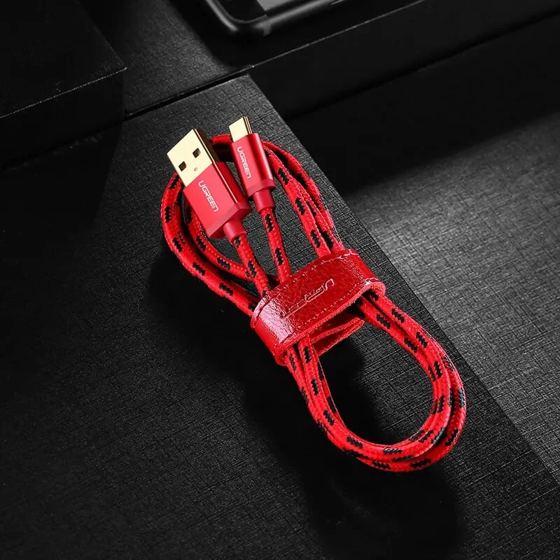 Ugreen 40486 2M màu đỏ Cáp sạc USB TypeC cao cấp US250