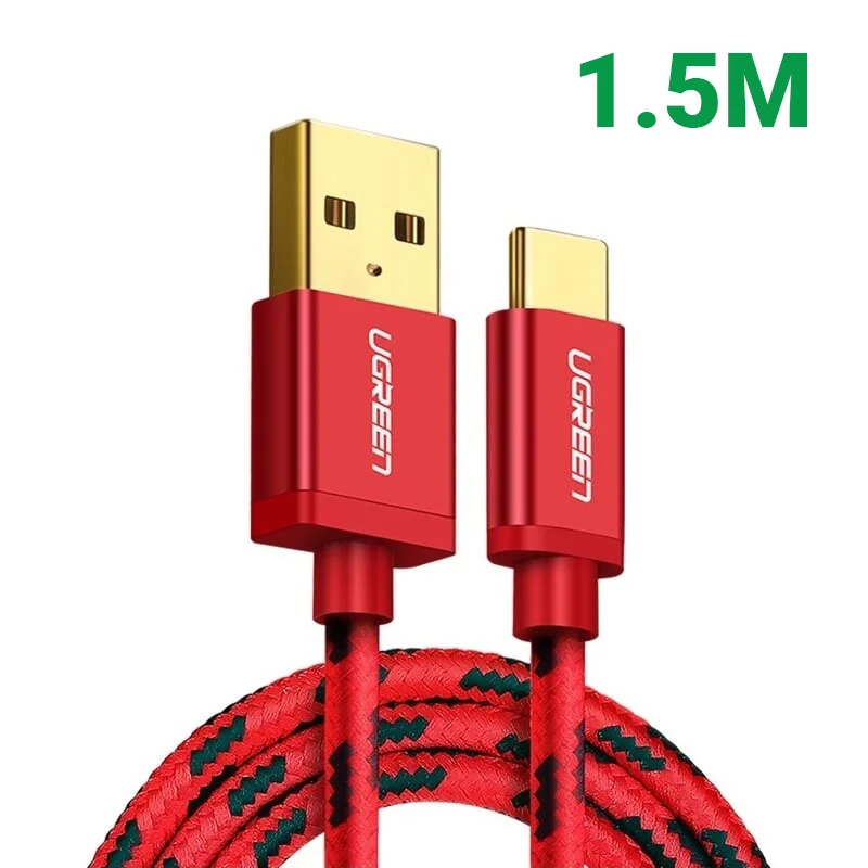 Ugreen 40485 1.5M màu đỏ Cáp sạc USB TypeC cao cấp US250