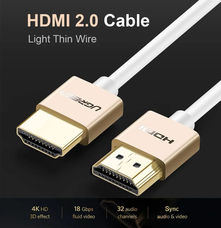 Ugreen 40488 1M màu Hồng Cáp tín hiệu HDMI chuẩn 2.0 sợi siêu nhỏ cao cấp HD117 — ảnh 2