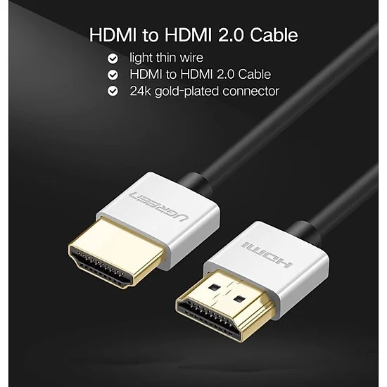 Ugreen 40489 1.5M màu Hồng Cáp tín hiệu HDMI chuẩn 2.0 sợi siêu nhỏ cao cấp HD117 — ảnh 6