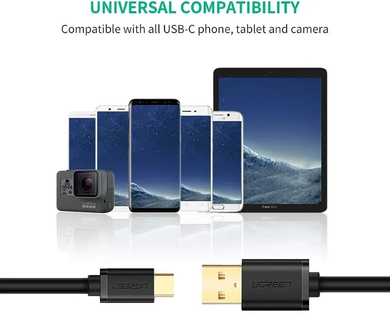 Ugreen 40553 1m màu đen cáp USB type C sạc nhanh và truyền dữ liệu US141 — ảnh 5