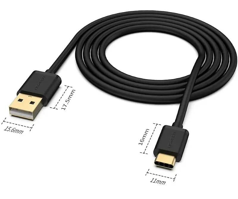 Ugreen 40553 1m màu đen cáp USB type C sạc nhanh và truyền dữ liệu US141 — ảnh 7