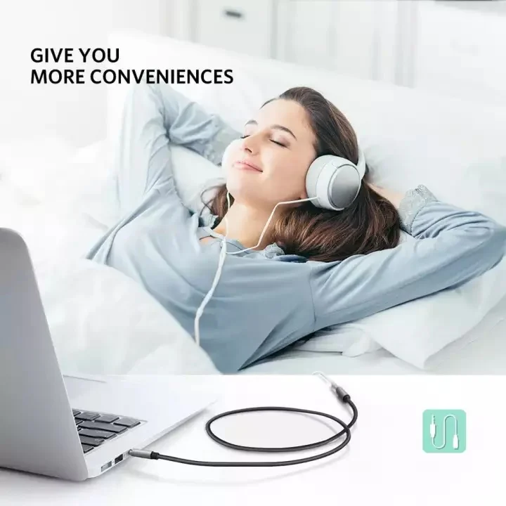 Ugreen 40676 0.5M màu Trắng Cáp âm thanh 3.5mm nối dài đầu nhôm AV118
