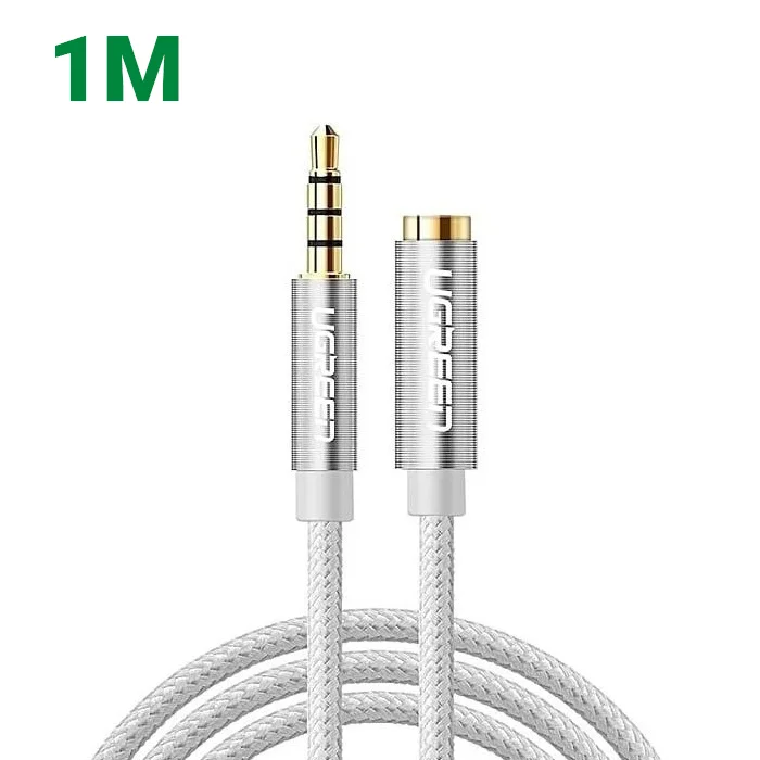 Ugreen 40677 1M màu Trắng Cáp âm thanh 3.5mm nối dài đầu nhôm AV118 — ảnh 1