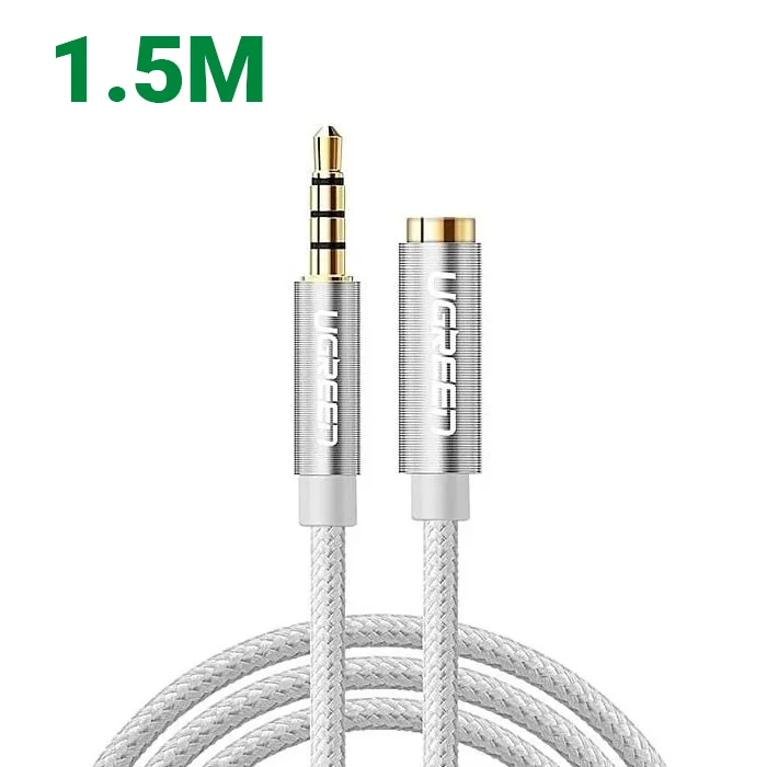 Ugreen 40678 1.5M màu Trắng Cáp âm thanh 3.5mm nối dài đầu nhôm AV118