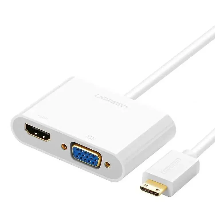 Ugreen 40743 Màu Trắng Bộ chuyển Mini HDMI sang VGA + HDMI MM136 — ảnh 2