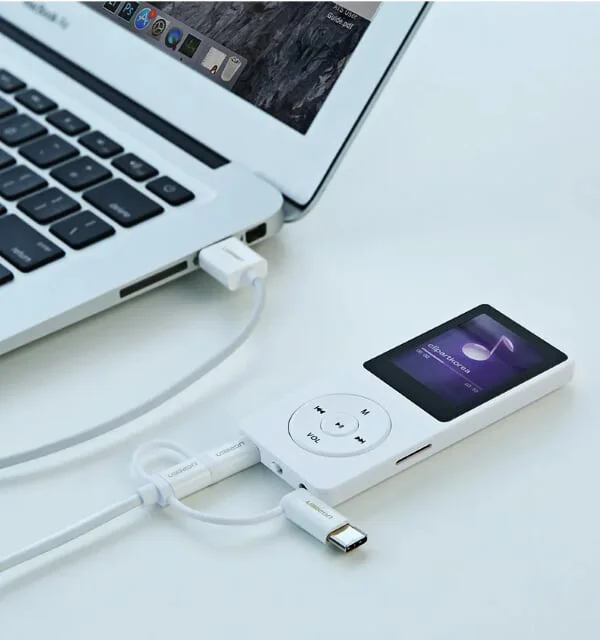 Ugreen 40766 0.5m màu Bạc Cáp dữ liệu USB 3in1 micro-lightning-mini USB US185 — ảnh 9