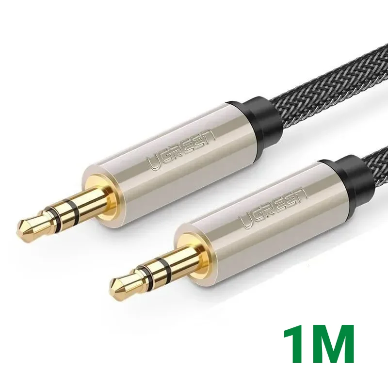 Ugreen 40779 1M màu Đen Cáp âm thanh 2 đầu 3.5mm dương đầu bọc kim loại cao cấp AV125