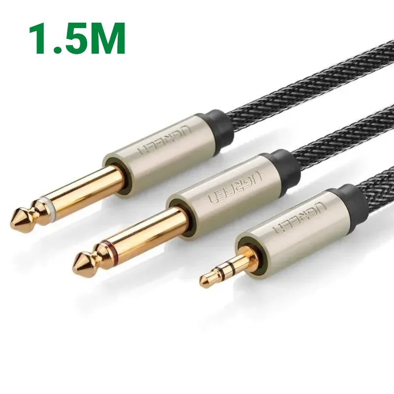 Ugreen 40791 1.5M Màu Đen Cáp âm thanh 2 đầu 6.5mm dương sang 3.5mm dương cao cấp AV126 — ảnh 1