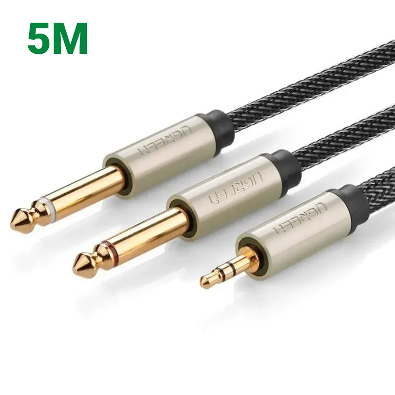 Ugreen 40794 5M Màu Đen Cáp âm thanh 2 đầu 6.5mm dương sang 3.5mm dương cao cấp AV126 — ảnh 1