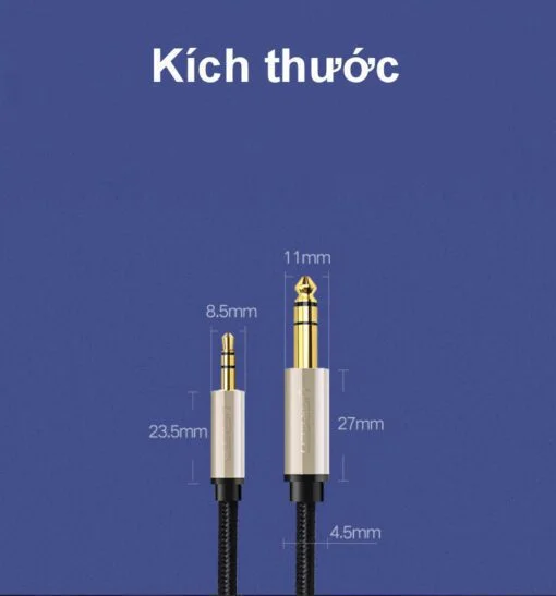 Ugreen 40803 1.5M màu Đen Cáp âm thanh 3.5mm sang 6.5mm cao cấp AV127 — ảnh 6