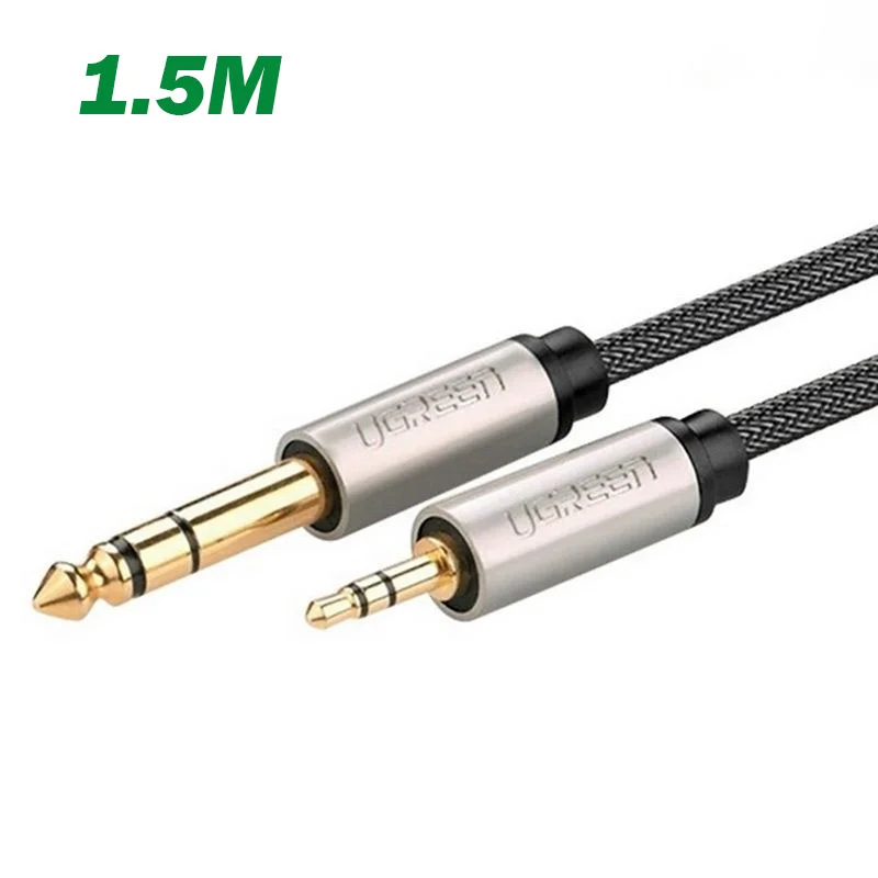 Ugreen 40803 1.5M màu Đen Cáp âm thanh 3.5mm sang 6.5mm cao cấp AV127
