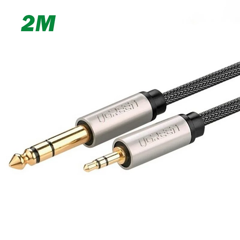 Ugreen 40804 2M màu Đen Cáp âm thanh 3.5mm sang 6.5mm cao cấp AV127