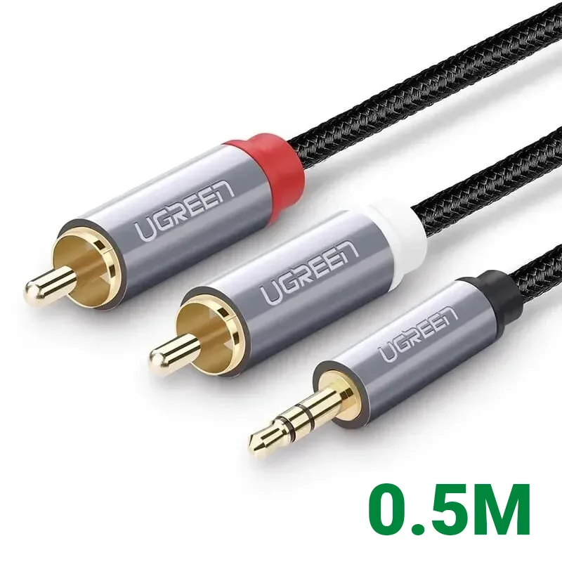 Ugreen 40840 0.5M màu Đen Cáp âm thanh 2 đầu Bông sen sang 3.5mm Dương AV135 — ảnh 1
