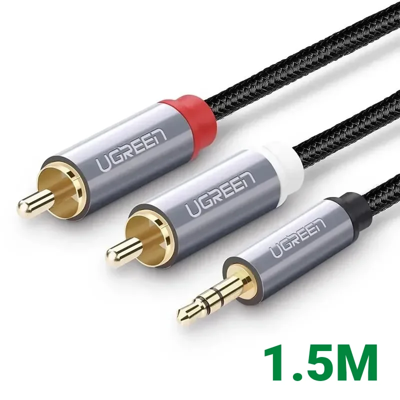 Ugreen 40842 1.5M màu Đen Cáp âm thanh 2 đầu Bông sen sang 3.5mm Dương AV135 — ảnh 1