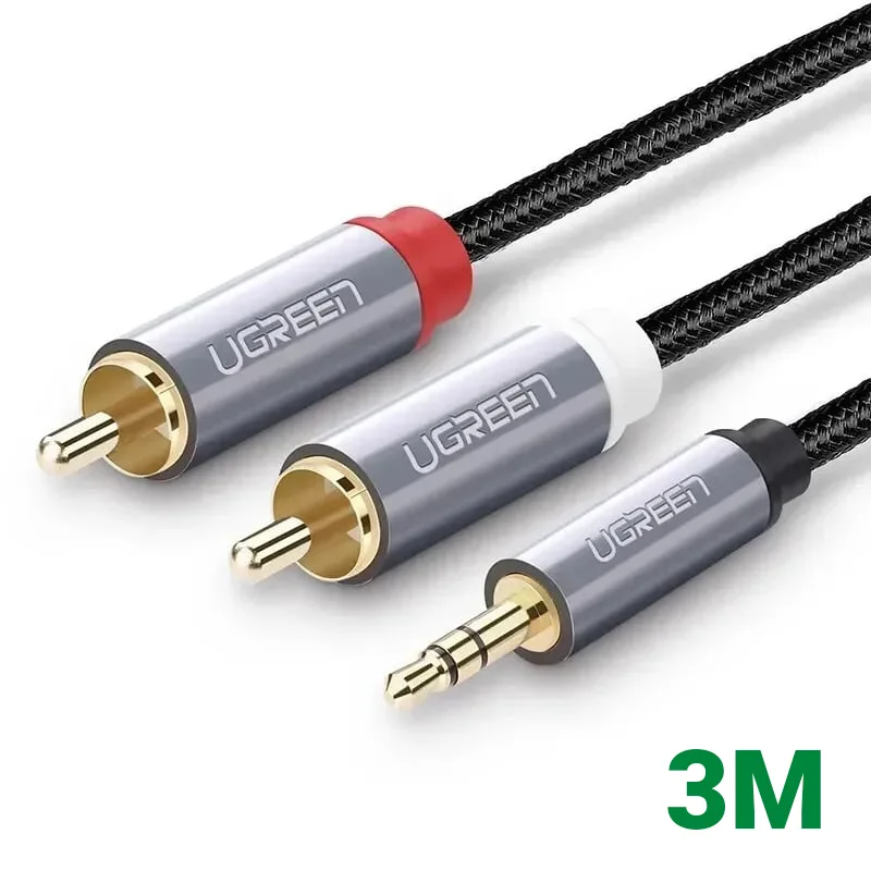 Ugreen 40844 3M màu Đen Cáp âm thanh 2 đầu Bông sen sang 3.5mm Dương AV135