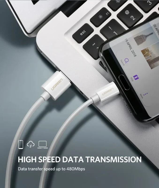 Ugreen 40889 1.5M 5A màu Trắng Dây USB sang USB Type-C vỏ ABS US253 — ảnh 8