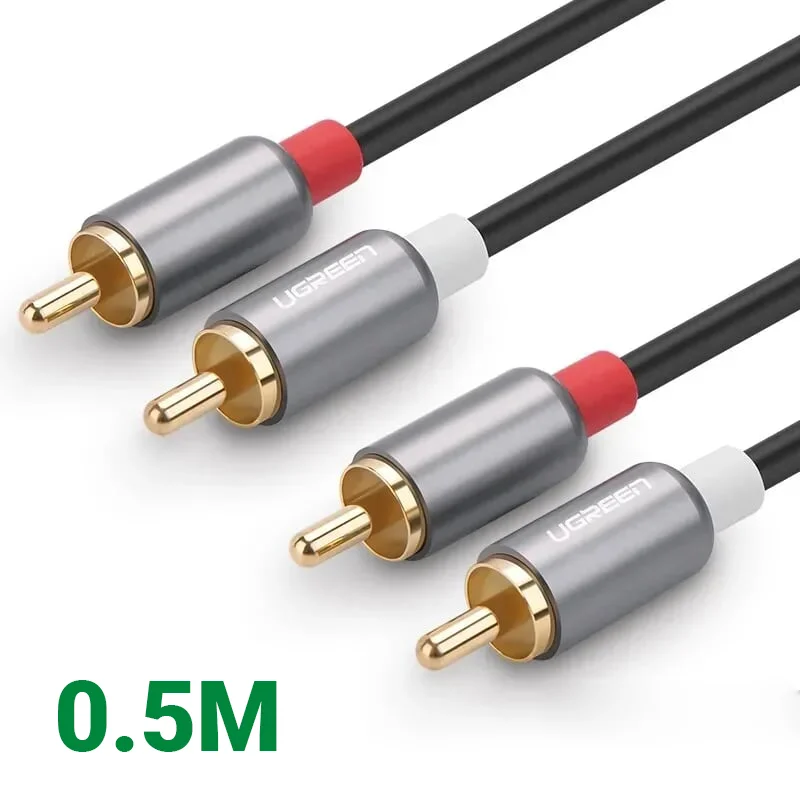 Ugreen 40931 0.5M Đen Cáp âm thanh Bông sen 2 ra 2 dương AV146