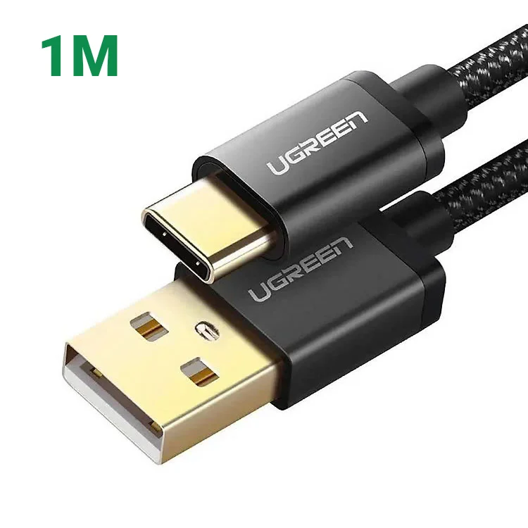 Ugreen 40989 1M 3A màu Đen Cáp USB TypeC sang USB 2.0 Hỗ trợ sạc nhanh US174 — ảnh 1