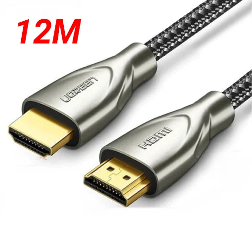 Ugreen 50113 12M màu Đen Cáp tín hiệu HDMI chuẩn 2.0 dây bọc lưới đầu hợp kim cao cấp HD131