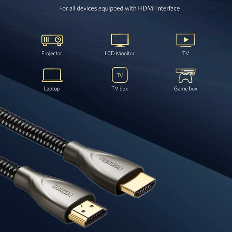 Ugreen 50115 20M màu Đen Cáp tín hiệu HDMI chuẩn 2.0 dây bọc lưới đầu hợp kim cao cấp HD131 — ảnh 7
