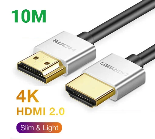 Ugreen 50306 10M màu Bạc Cáp tín hiệu HDMI chuẩn 2.0 sợi siêu nhỏ cao cấp HD117