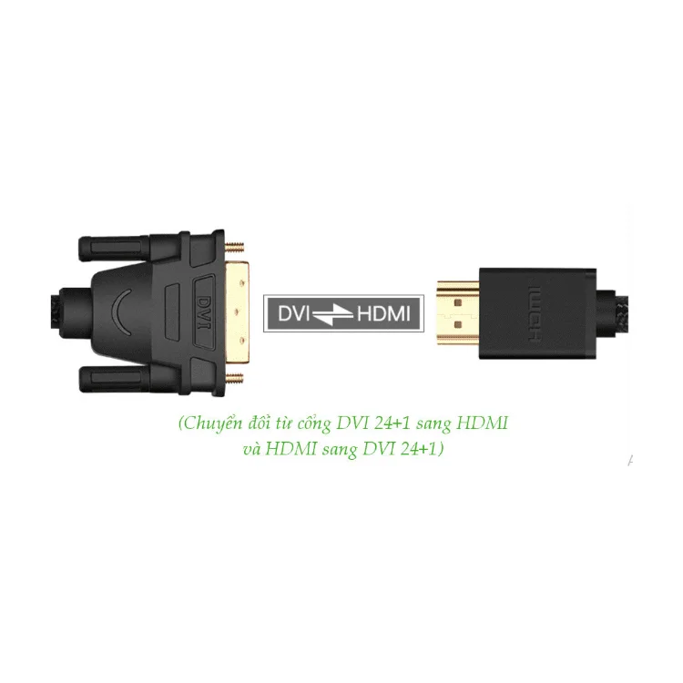 Ugreen 50350 5M màu Đen Cáp chuyển đổi HDMI sang DVI 24 + 1 thuần đồng HD133 — ảnh 2