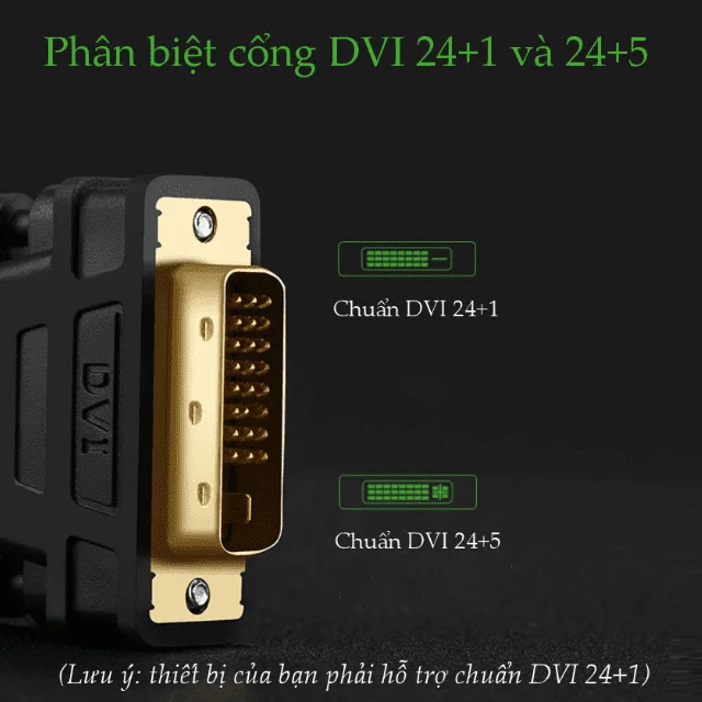 Ugreen 50350 5M màu Đen Cáp chuyển đổi HDMI sang DVI 24 + 1 thuần đồng HD133 — ảnh 3