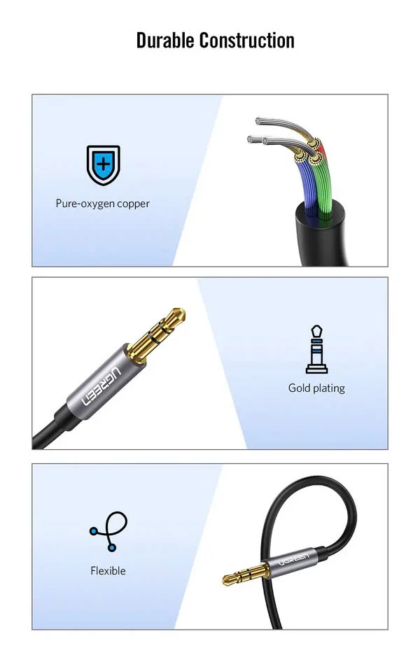 Ugreen 50439 3M 3.5mm Đầu mạ vàng có hỗ trợ MIC Màu Đen cáp nối dài AV118 — ảnh 17