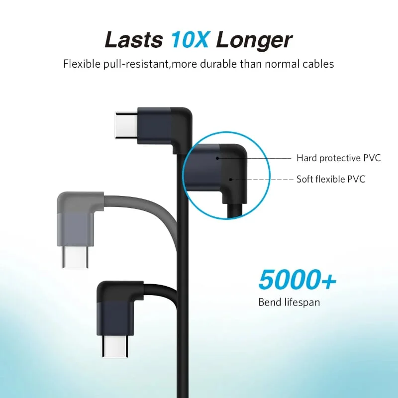 Ugreen 50521 1M Dây USB sang USB-C vuông góc US274