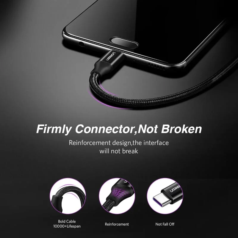 Ugreen 50567 1M 5A Cáp dữ liệu USB Type-C sang USB 2.0 màu đen US279 — ảnh 6