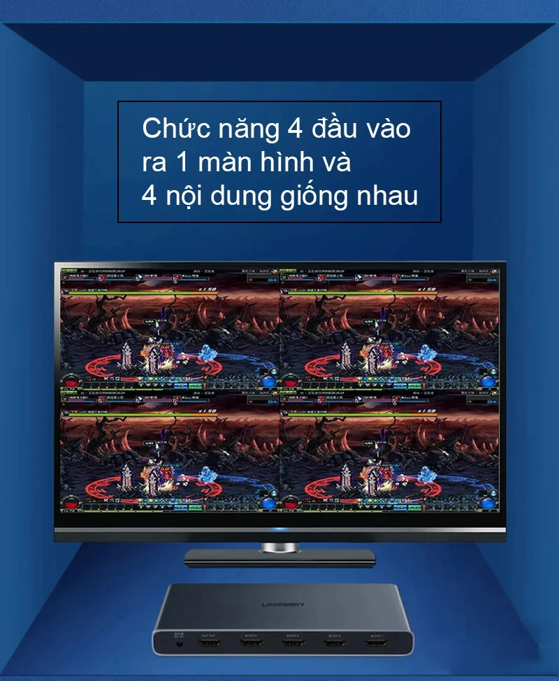 Ugreen 50745 Bộ gộp HDMI 4 vào 1 hỗ trợ phân giải FULL HD CM201