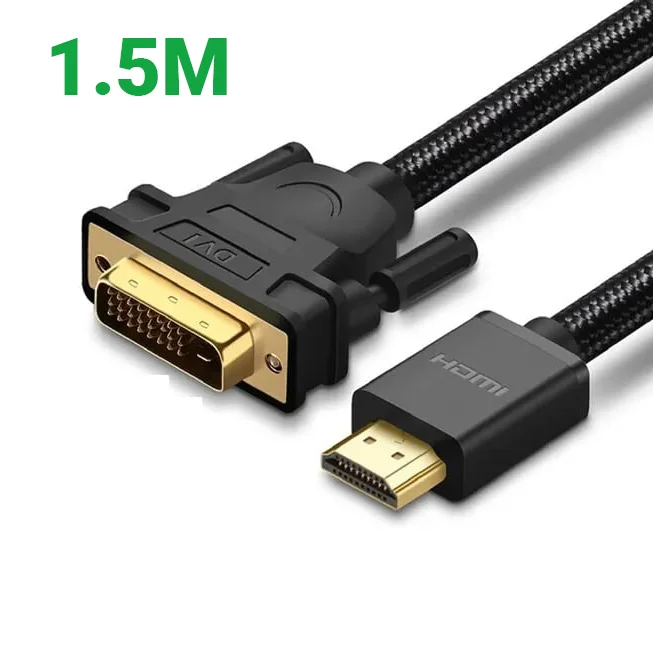Ugreen 50750 1.5m màu Đen Cáp chuyển đổi HDMI sang DVI 24 + 1 thuần đồng HD133