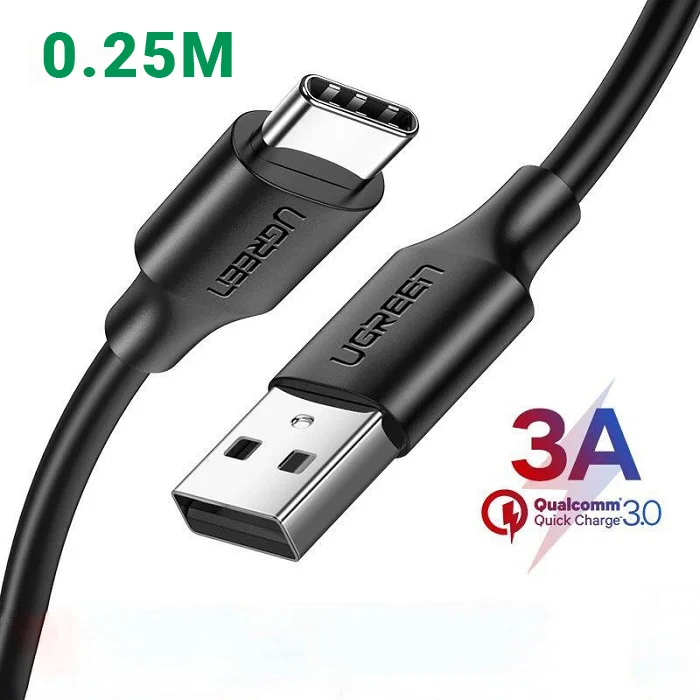 Ugreen 60114 0.25M màu đen Dây USB 2.0 sang USB Type-C US288